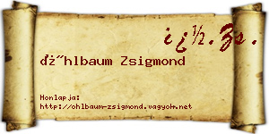 Öhlbaum Zsigmond névjegykártya